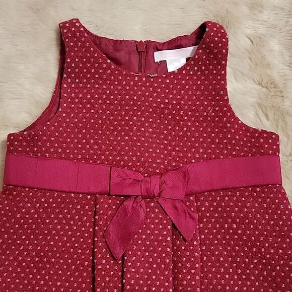 JANIE AND JACK RED WOOL SLEEVELESS POLKA DOT DRESS, SIZE 12-18 MONTHS - NWOT - Picture 2 of 10
